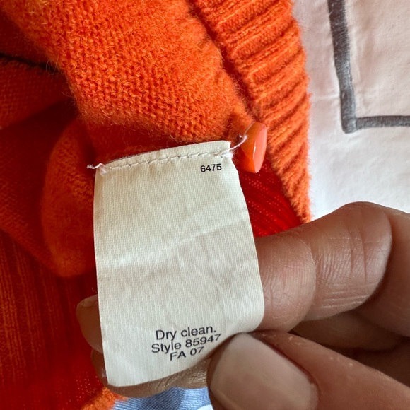 J. Crew Orange Cashmere Cardigan Sweater size Small - Picture 16 of 16